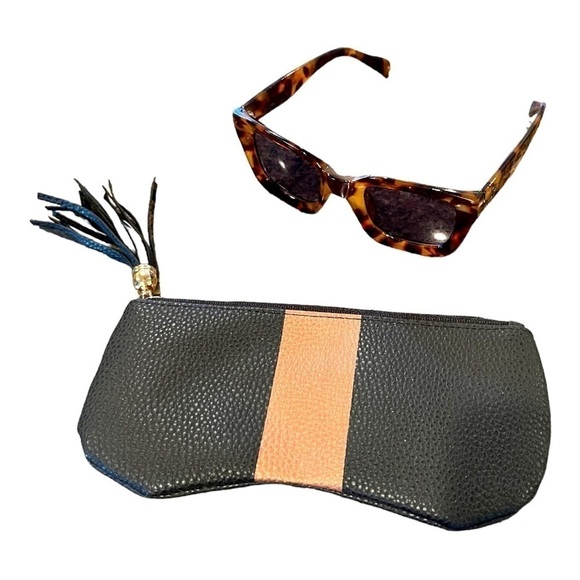ZIGI & MARAiS, BLACK GLASS CASE. TRENDY, ANIMAL PRINT SUNGLASSES. - Picture 2 of 5